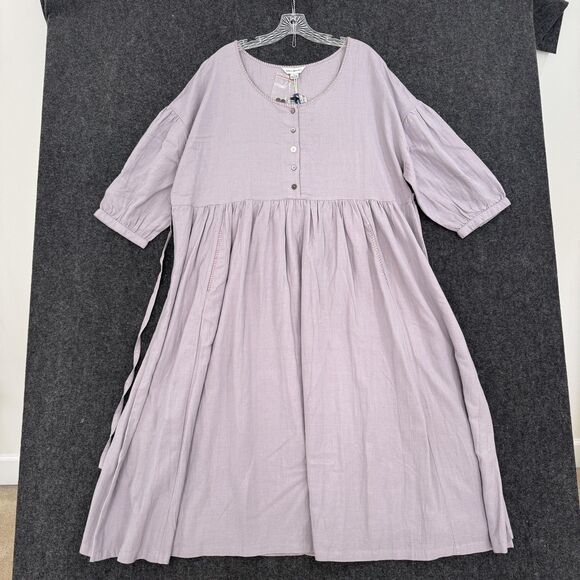 April Cornell Dresses & Skirts - April Cornell Stockholm Dress Women's XL Soft Grey Boho Long Swing Rayon Trapeze